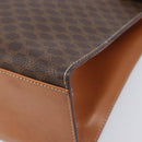 CELINE Macadam Canvas Hand Bag PVC Leather Brown Gold Auth 210885V-10
