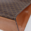 CELINE Macadam Canvas Hand Bag PVC Leather Brown Gold Auth 210885V-12