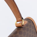 CELINE Macadam Canvas Hand Bag PVC Leather Brown Gold Auth 210885V-14