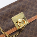 CELINE Macadam Canvas Hand Bag PVC Leather Brown Gold Auth 210885V-15