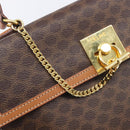 CELINE Macadam Canvas Hand Bag PVC Leather Brown Gold Auth 210885V-16