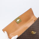 CELINE Macadam Canvas Hand Bag PVC Leather Brown Gold Auth 210885V-17