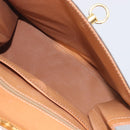 CELINE Macadam Canvas Hand Bag PVC Leather Brown Gold Auth 210885V-19