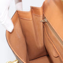 CELINE Macadam Canvas Hand Bag PVC Leather Brown Gold Auth 210885V-21