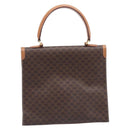 CELINE Macadam Canvas Hand Bag PVC Leather Brown Gold Auth 210885V-3