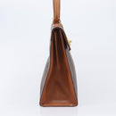 CELINE Macadam Canvas Hand Bag PVC Leather Brown Gold Auth 210885V-5