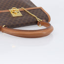 CELINE Macadam Canvas Hand Bag PVC Leather Brown Gold Auth 210885V-7