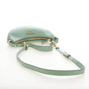 PRADA Shoulder Bag Leather 2way Green Gold Tone Auth 210888SAM-10