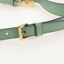 PRADA Shoulder Bag Leather 2way Green Gold Tone Auth 210888SAM-11