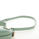 PRADA Shoulder Bag Leather 2way Green Gold Tone Auth 210888SAM-13