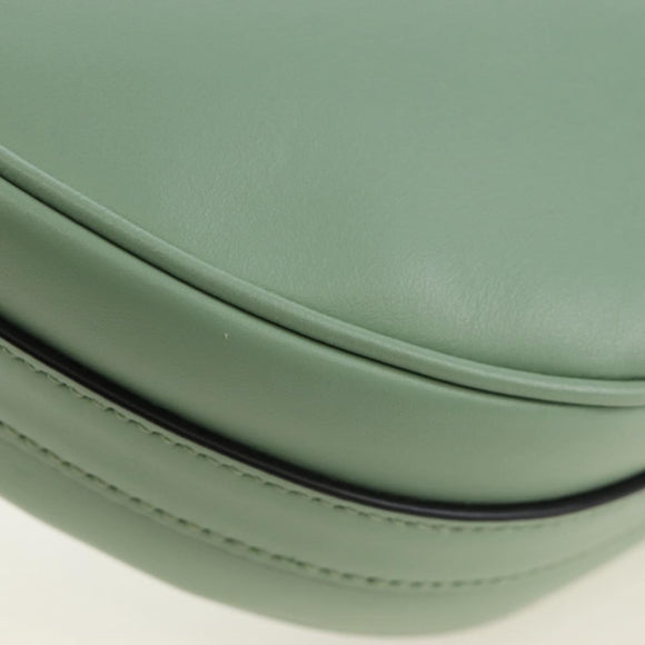 PRADA Shoulder Bag Leather 2way Green Gold Tone Auth 210888SAM