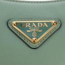 PRADA Shoulder Bag Leather 2way Green Gold Tone Auth 210888SAM-19
