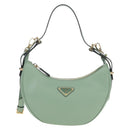 PRADA Shoulder Bag Leather 2way Green Gold Tone Auth 210888SAM-2