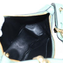 PRADA Shoulder Bag Leather 2way Green Gold Tone Auth 210888SAM-23