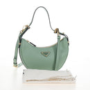 PRADA Shoulder Bag Leather 2way Green Gold Tone Auth 210888SAM-28
