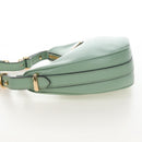 PRADA Shoulder Bag Leather 2way Green Gold Tone Auth 210888SAM-4