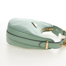 PRADA Shoulder Bag Leather 2way Green Gold Tone Auth 210888SAM-5