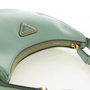 PRADA Shoulder Bag Leather 2way Green Gold Tone Auth 210888SAM-6