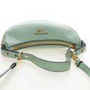 PRADA Shoulder Bag Leather 2way Green Gold Tone Auth 210888SAM-7
