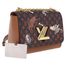 LOUIS VUITTON Catgram Sac Twist MM Shoulder Bag Marron M44408 LV Auth 210899SAM-1