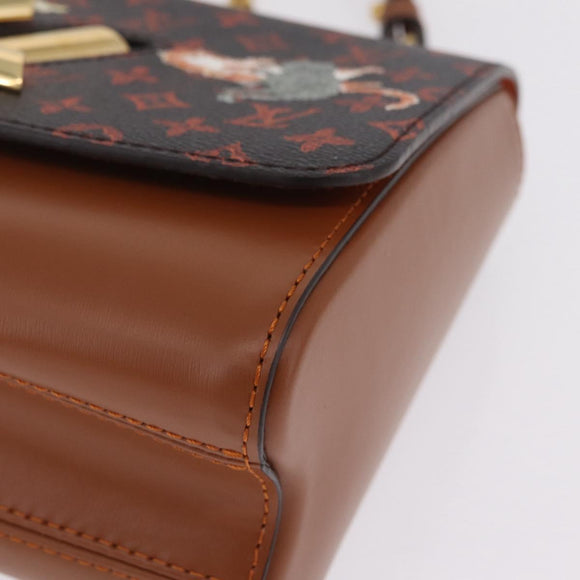 LOUIS VUITTON Catgram Sac Twist MM Shoulder Bag Marron M44408 LV Auth 210899SAM