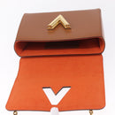 LOUIS VUITTON Catgram Sac Twist MM Shoulder Bag Marron M44408 LV Auth 210899SAM-16