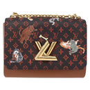 LOUIS VUITTON Catgram Sac Twist MM Shoulder Bag Marron M44408 LV Auth 210899SAM-2