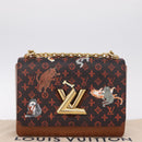 LOUIS VUITTON Catgram Sac Twist MM Shoulder Bag Marron M44408 LV Auth 210899SAM-27