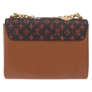 LOUIS VUITTON Catgram Sac Twist MM Shoulder Bag Marron M44408 LV Auth 210899SAM-3