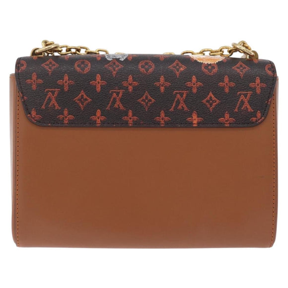 LOUIS VUITTON Catgram Sac Twist MM Shoulder Bag Marron M44408 LV Auth 210899SAM