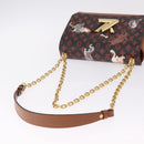 LOUIS VUITTON Catgram Sac Twist MM Shoulder Bag Marron M44408 LV Auth 210899SAM-7