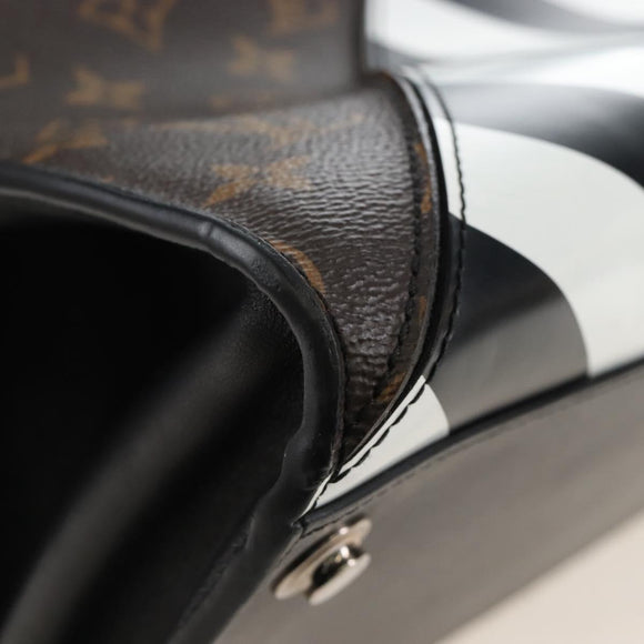 LOUIS VUITTON Monogram City Steamer MM Hand Bag Noir Silver M42347 Auth 210906SM