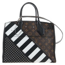 LOUIS VUITTON Monogram City Steamer MM Hand Bag Noir Silver M42347 Auth 210906SM-3