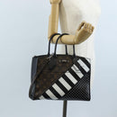 LOUIS VUITTON Monogram City Steamer MM Hand Bag Noir Silver M42347 Auth 210906SM-31