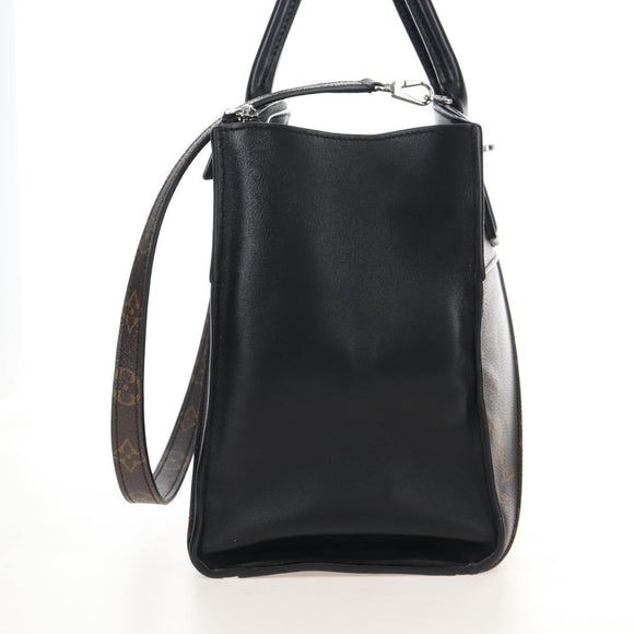 LOUIS VUITTON Monogram City Steamer MM Hand Bag Noir Silver M42347 Auth 210906SM