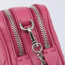 Miu Miu Matelasse Chain Shoulder Bag Leather Pink Silver Auth 210910-15