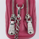 Miu Miu Matelasse Chain Shoulder Bag Leather Pink Silver Auth 210910-17