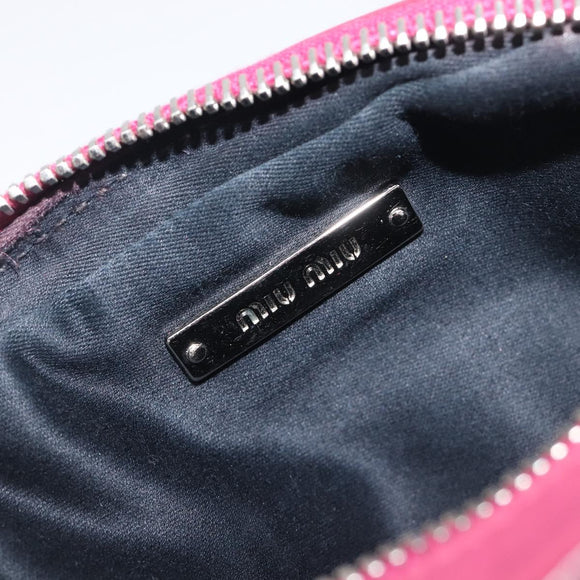 Miu Miu Matelasse Chain Shoulder Bag Leather Pink Silver Auth 210910