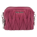 Miu Miu Matelasse Chain Shoulder Bag Leather Pink Silver Auth 210910-2