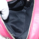 Miu Miu Matelasse Chain Shoulder Bag Leather Pink Silver Auth 210910-20