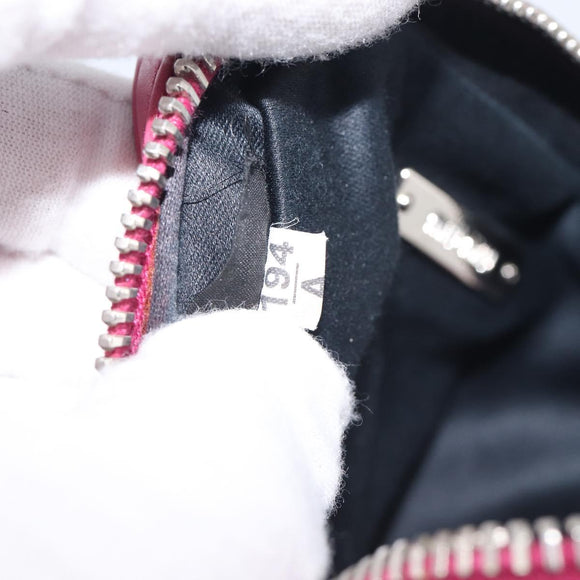 Miu Miu Matelasse Chain Shoulder Bag Leather Pink Silver Auth 210910