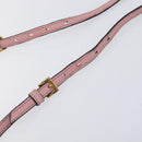 Miu Miu Madras Shoulder Bag Leather Pink Gold Auth 210911-10