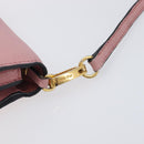 Miu Miu Madras Shoulder Bag Leather Pink Gold Auth 210911-11