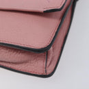 Miu Miu Madras Shoulder Bag Leather Pink Gold Auth 210911-13