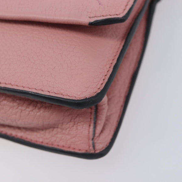Miu Miu Madras Shoulder Bag Leather Pink Gold Auth 210911