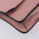Miu Miu Madras Shoulder Bag Leather Pink Gold Auth 210911-14