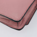 Miu Miu Madras Shoulder Bag Leather Pink Gold Auth 210911-15