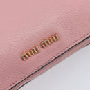 Miu Miu Madras Shoulder Bag Leather Pink Gold Auth 210911-17