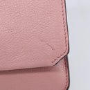 Miu Miu Madras Shoulder Bag Leather Pink Gold Auth 210911-18