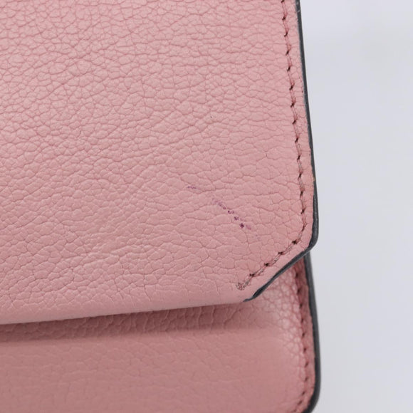 Miu Miu Madras Shoulder Bag Leather Pink Gold Auth 210911